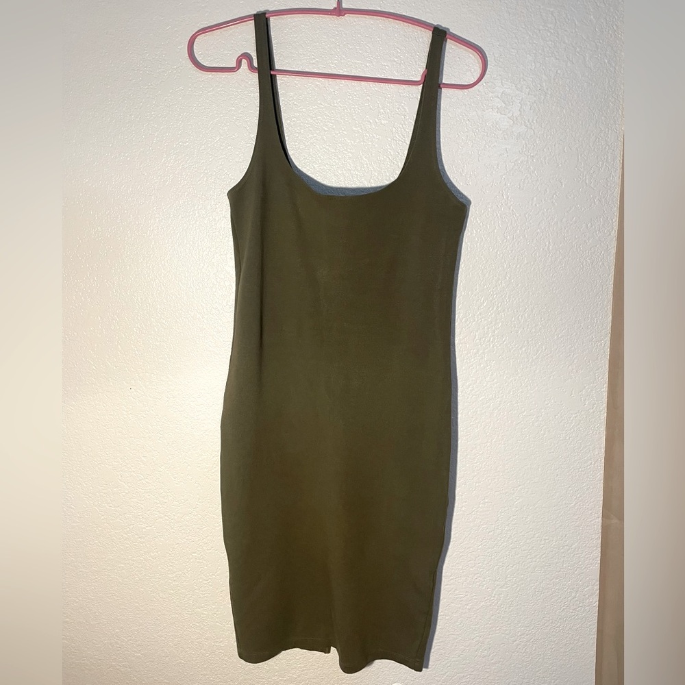 Dark Green Slit Dress